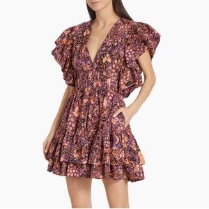 Ulla Johnson Red Ruffled Kira Tiered Sundress